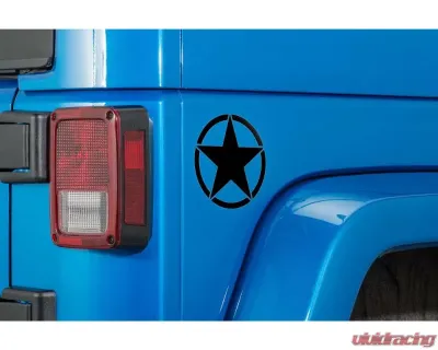 Quadratec Premium Vinyl Small Star Decal Black - 13135 0001